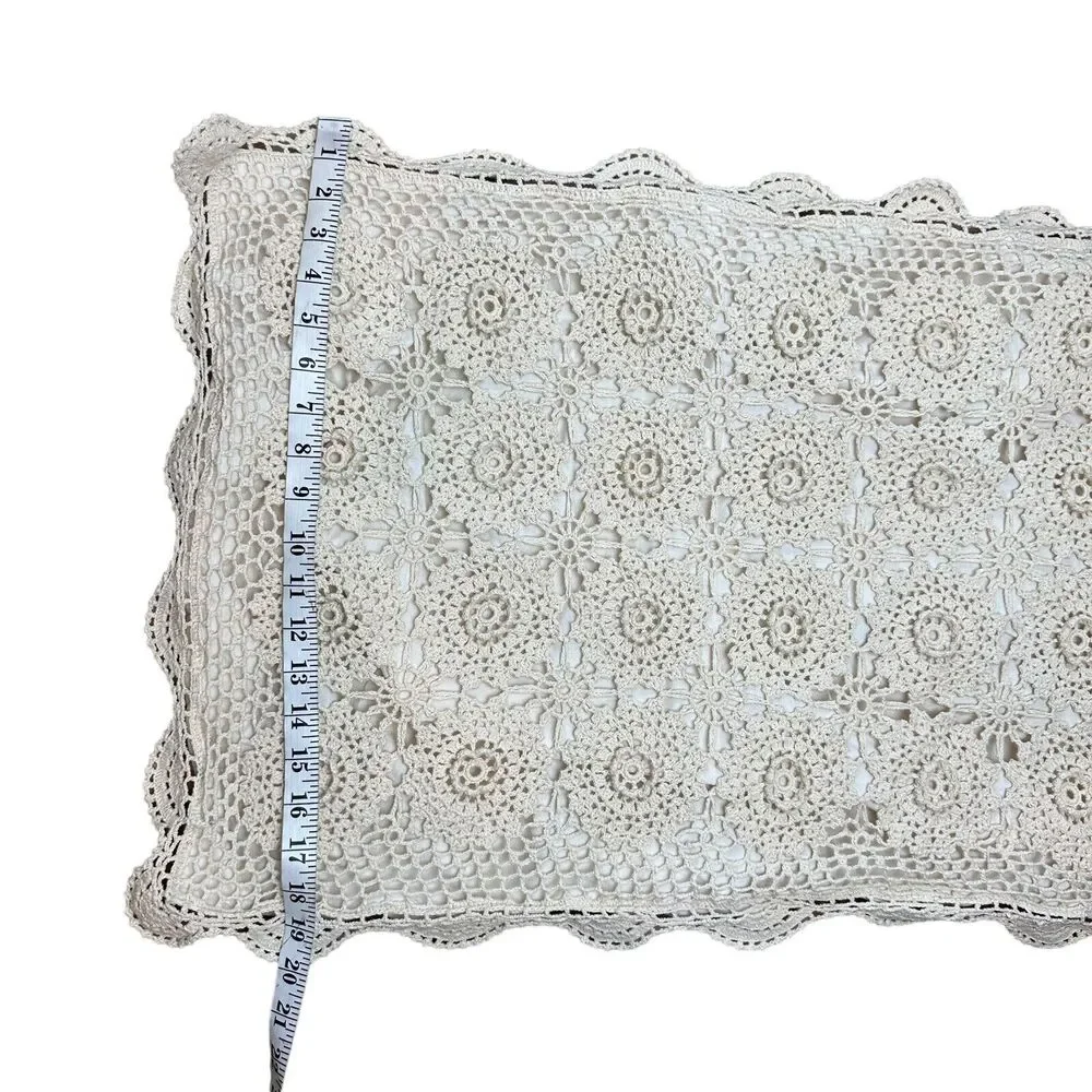 Crochet Pillow Sham Pillow Case Queen/Twin Neutral